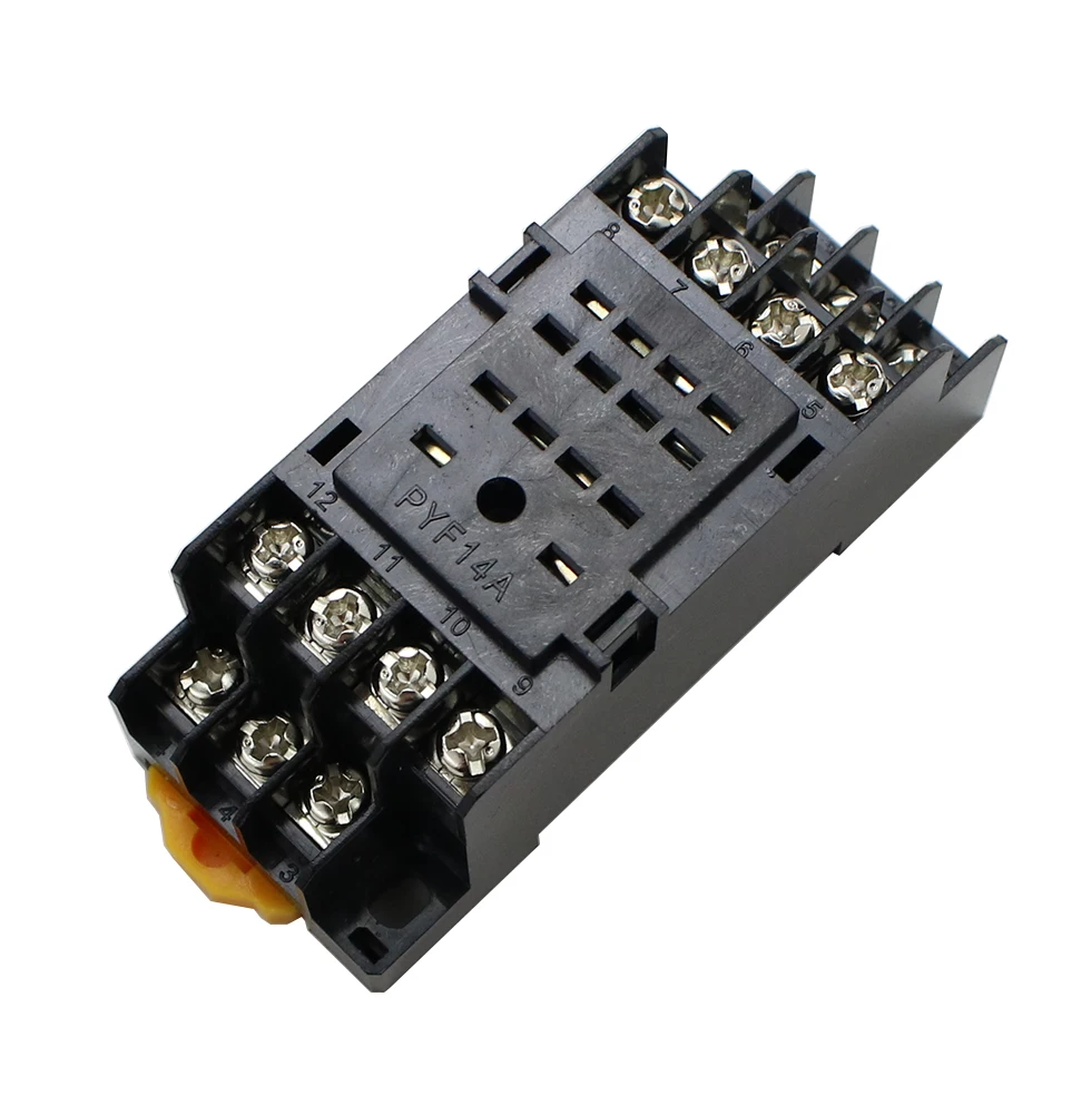 1pcs MY4NJ DC12V AC12V DC24V AC24V Coil 5A 4NO 4NC LED Indicator Power Relay DIN Rail 14 Pin time relay with socket base