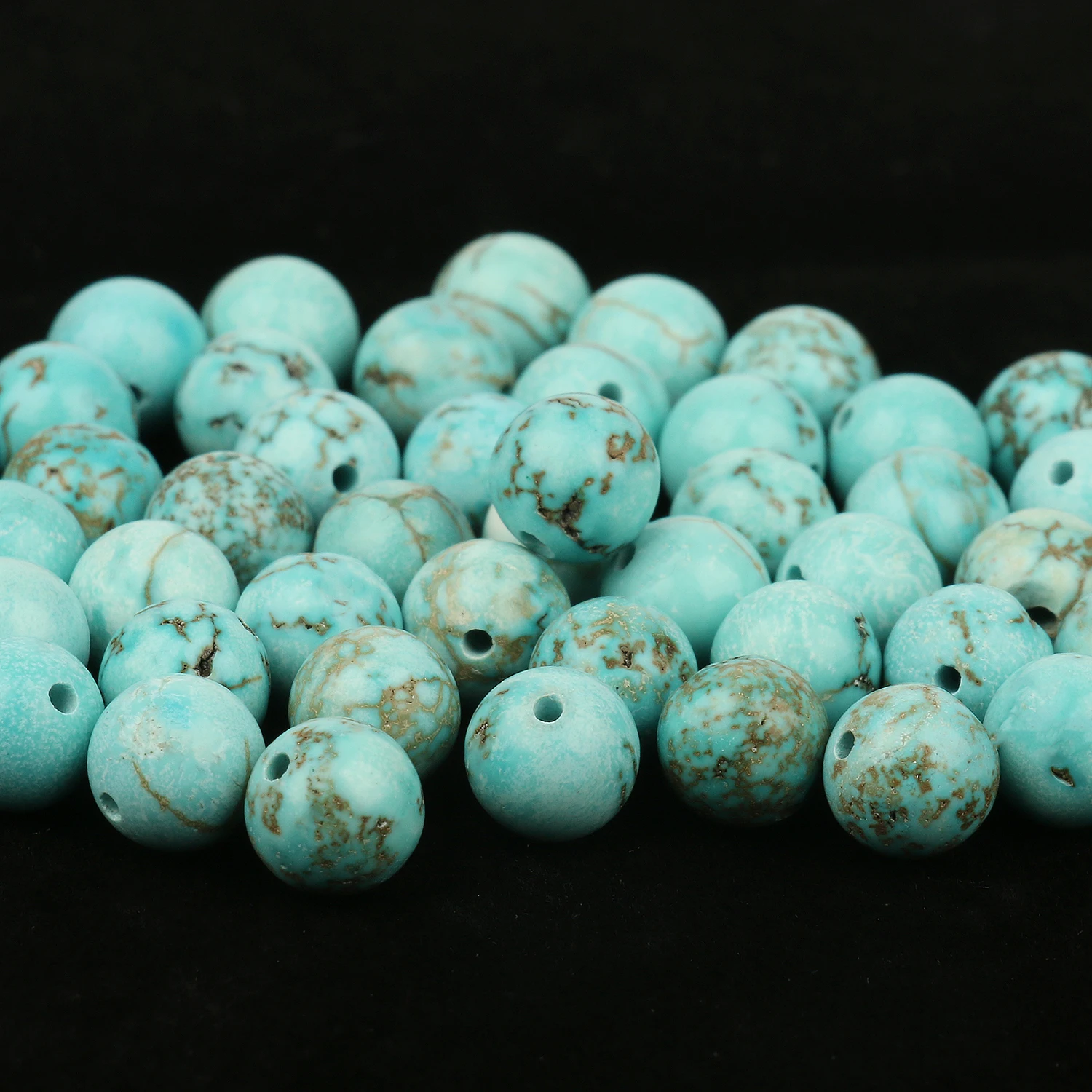 Natural Beads Smooth Turquoises Blue Howlite Round Stone Bead for Jewelry Making DIY Bracelet Accessories 15\'\' 4-12mm