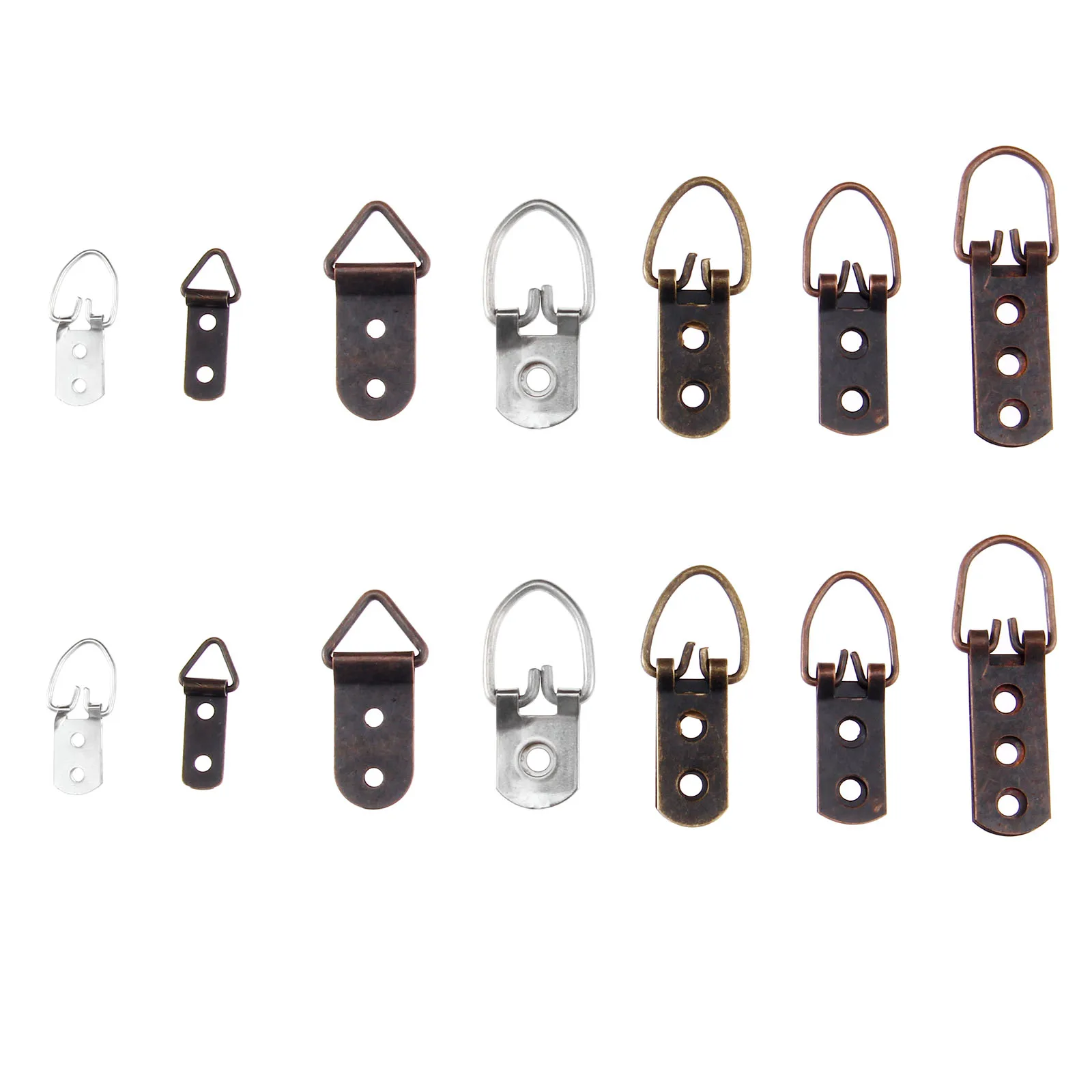 5/20Pcs Mini Hook Oil Painting Mirror Frame Hooks D-Ring Hanging Picture Photo Hanger with Screws