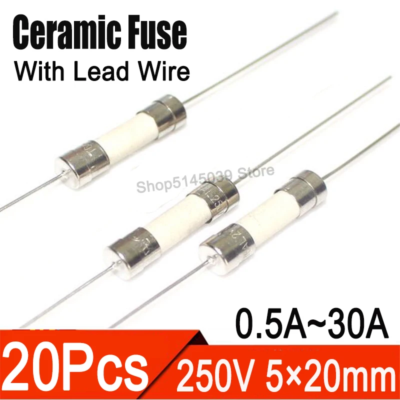 

20Pcs fast ceramic fuses Kit assortment 5*20mm 250V 0.5A 1A 2A 2.5A 3.15A 4A 5A 6.3A 8A 10A 15A 20A 25A 30A 6x30mm AMP Fuse tube