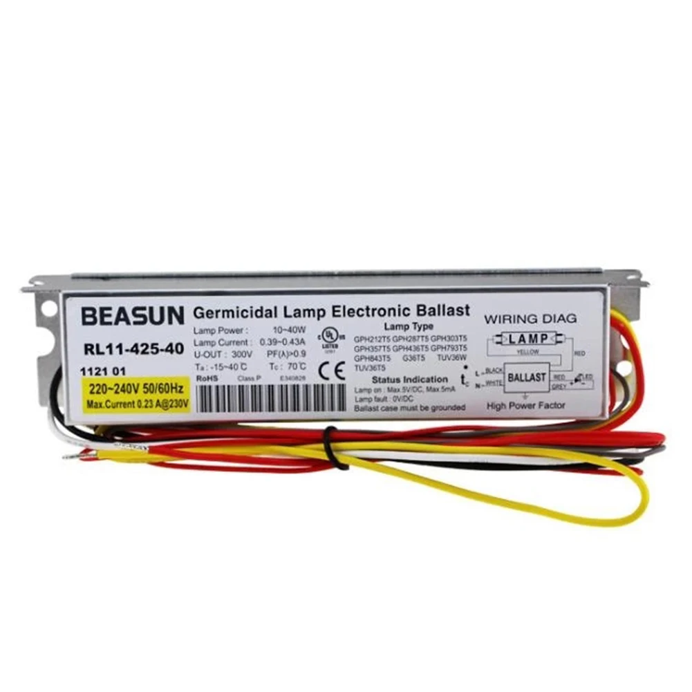 Lâmpada Germicida uv Lastro Reatores Eletrônicos para Gph436t5l Gph793t5l Gph843t5l G36t5l Tuv36wt5 Tuvpl-l36w Rl11425-40 t5 40w