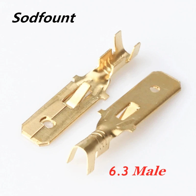 H62 Brass Tinned 6.3mm 4.8mm 2.8mm 7.8mm 9.5mm  Automotive Connector Female Male Terminals Car Speaker Electric Wire Connectors