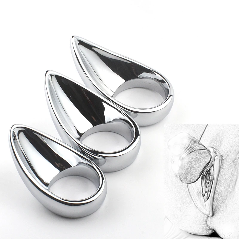 Metal Male Cock Rings For Penis Cage BDSM Cock Delay Ejaculation Taint Licker Cockring Sensuality Binding Sex Toys For Men