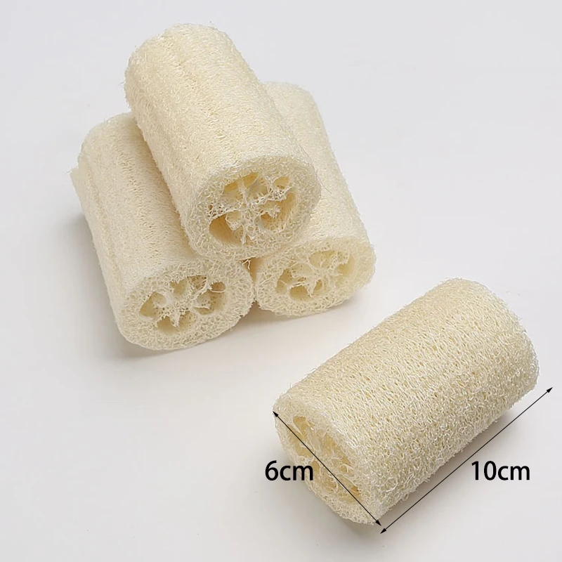 10cm Loofah i zestaw mydła naturalne gąbki Loofah z silikonowym okrągłym robienie mydła taca 4 Luffa opakowanie z 6 wnękami mydło formy