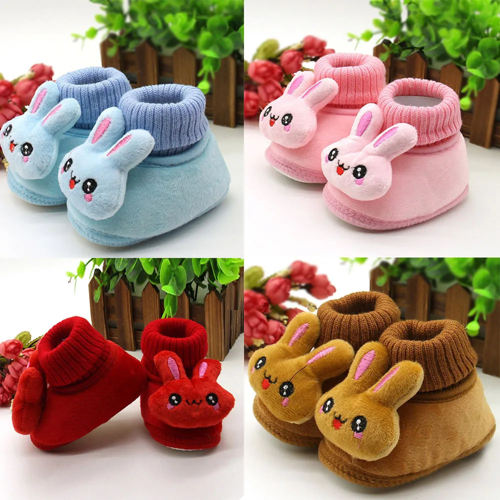 Toddler Infant Newborn Baby Cartoon Rabbit Shoes Soft Sole Prewalker Warm Shoes Bunny Booties Zapatillas Пинетки Для Малышей