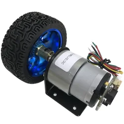 DC Encoder Gear Motor High Torque DC 6V 12V High Speed 7 To 1590RPM In DC Motor Reversible Adjustable Speed With Wheel Set