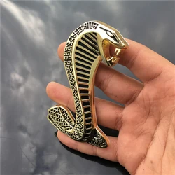 Fashion Car Styling 3D Car Sticker Metal Cobra Snake Emblem Badge Refitting For GT500 Ford Mustang SVT Shelby V6 GT GT Fiesta