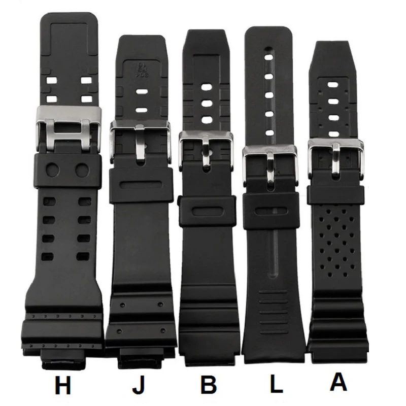 Rubber Watchband16mm/18mm/20mm/22mm  Watches Replace Electronic Wristwatch Band Sports Watch Straps Outils For Man Watch Strap