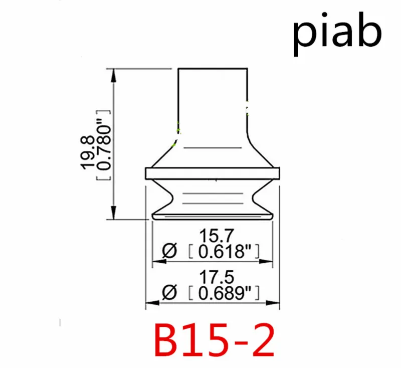 10pcs PIAB Style B15-2 VB15-2 B15-2-A5 1.5-Fold Bellows Vacuum Suction Cup Rubber Sucker for Packaging & Industrial Handling