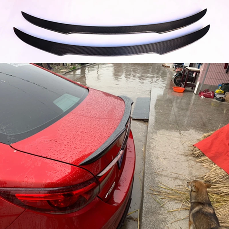 Carbon fiber rear tail box wing spoiler auto parts for Mazda 3 Axela sedan 4 doors 2014 2015 2016 2017 2018