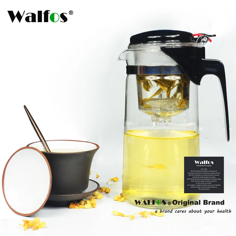 

Walfos 300 / 500 / 750 / 900ml Heat-Sesistant Glass Teapot Flower Kettle Puer Herbal Pot Microwavable Stovetop Safe Tea Pot