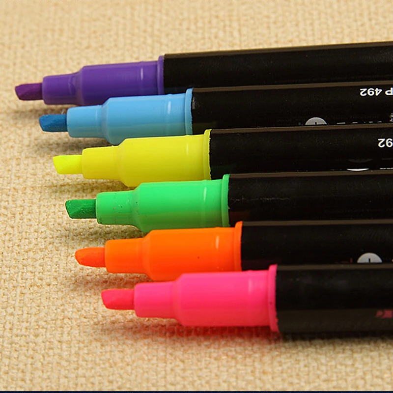 Candy colored double headed student mark marker water based fluorescent color pen