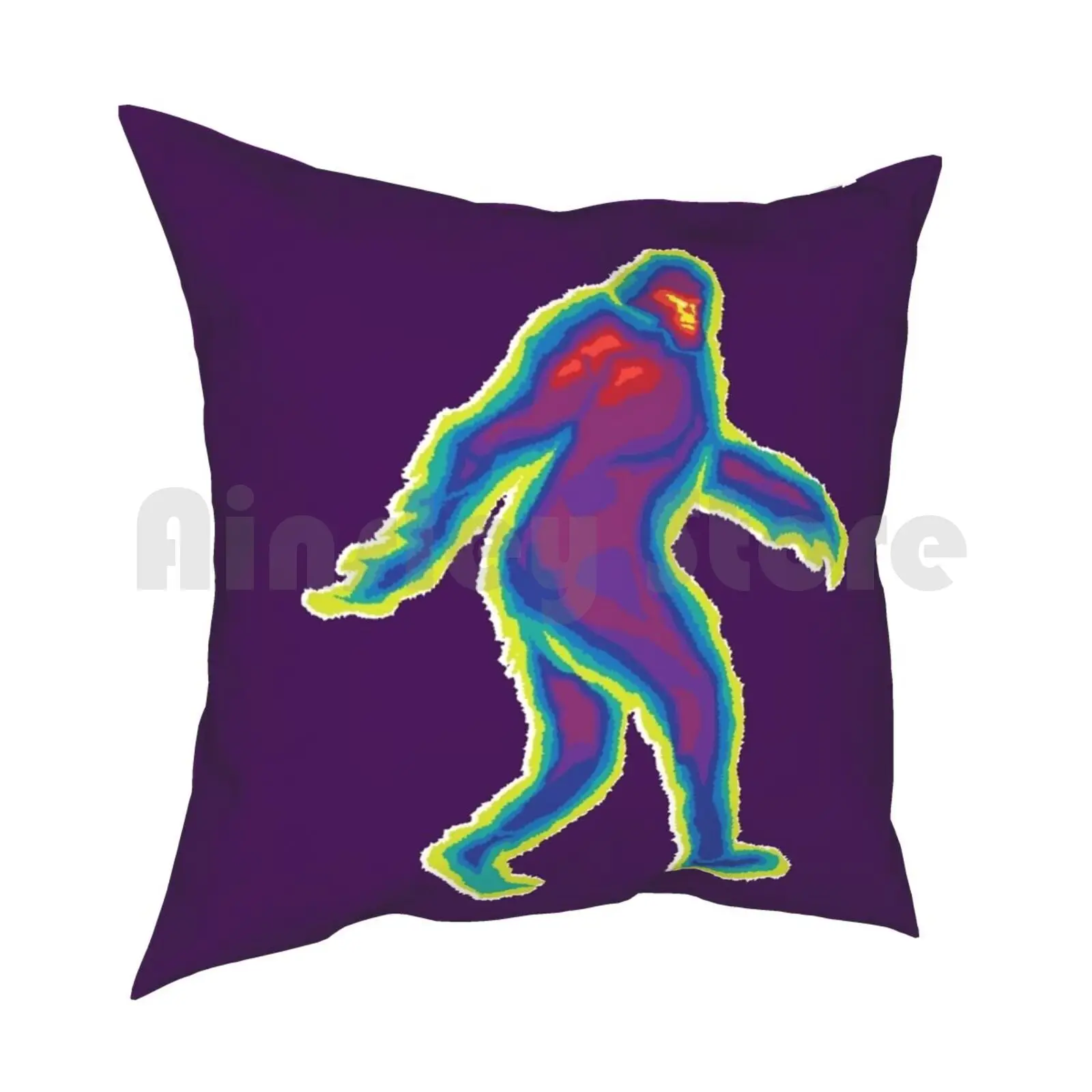 Heat Vision-Bigfoot Pillow Case Printed Home Soft DIY Pillow cover Heat Hot Hunt Hunter Hunted Hunting Prey Chase Track