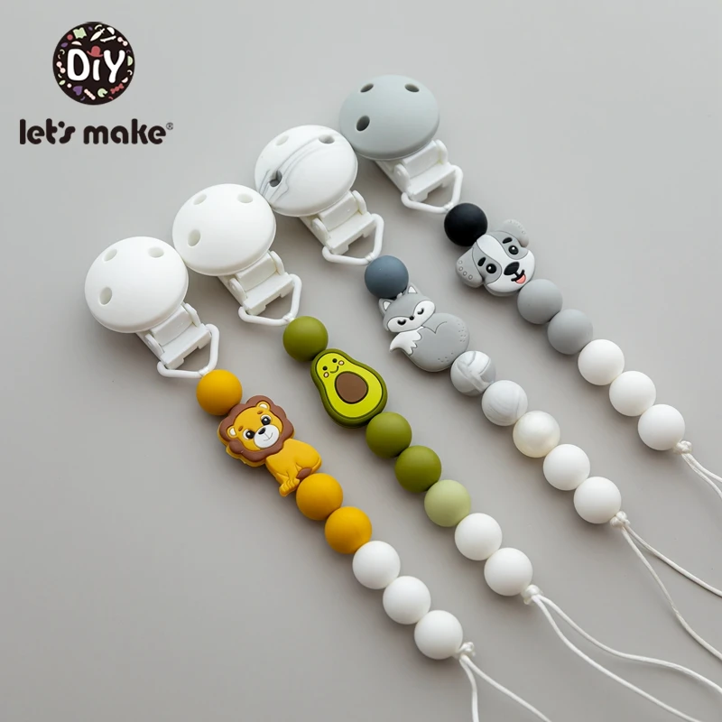 Let'S Make 5pc Nipple Chain Baby Toys Silicone Animal Pacifier Chain Personalized Pacifier Clip For Nipples For New Born Baby