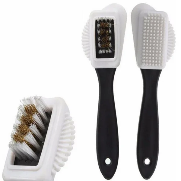 Black 3 Side Cleaning Brush For Suede Nubuck Boot Shoes S Shape Shoe Cleaner Shoes Renovation Cleaning Care