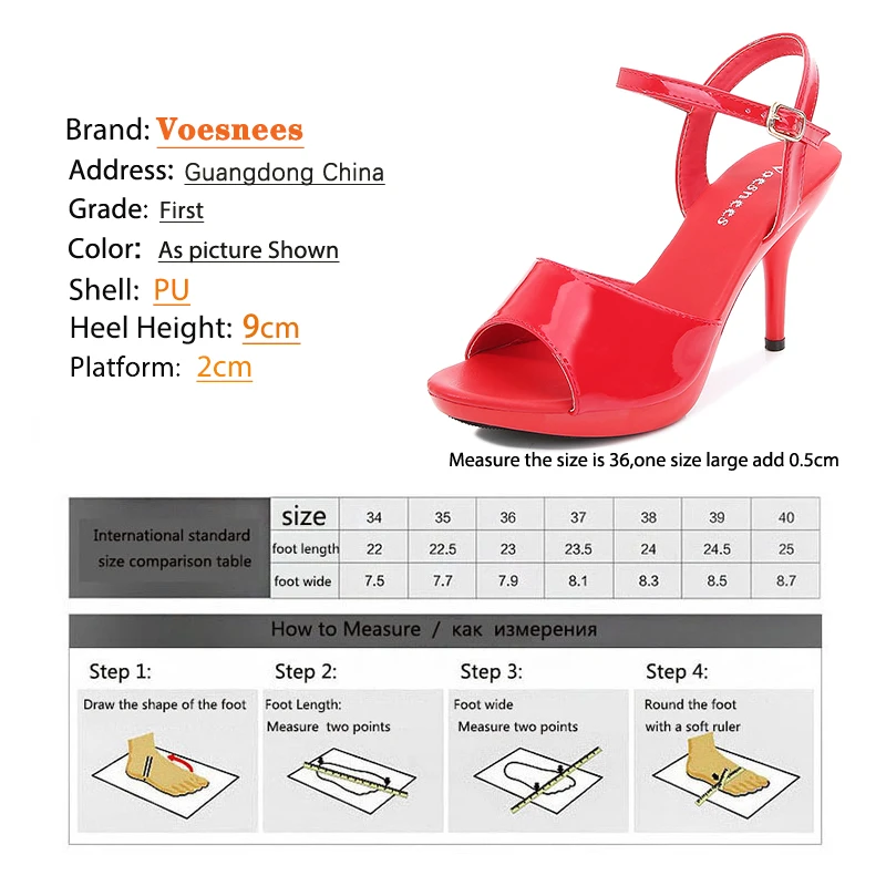 Voesnees Women\'s Sandas Fashion Sexy Heels Platform 2021 New Colorful Sandals Thin Red Sexy High Heels Fish Toe  Female Shoes