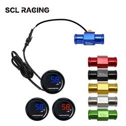 SCL Racing Cute Motorcycle KOSO Water Temperature Mini Meter With 18mm Sensor Water Temp Adapter For Honda Yamaha Suzuki