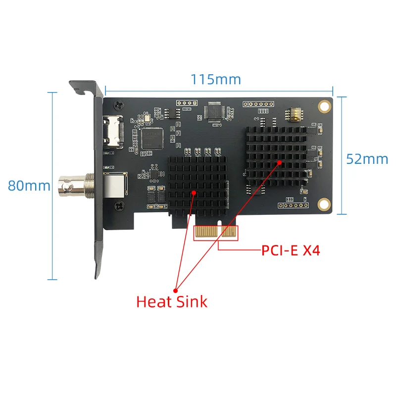 Port HDMI PCIE Kartu Penangkap Video Port DVI Setengah Tinggi Kartu Penangkap Sasis Mini OBS HD Konferensi Video Siaran Langsung