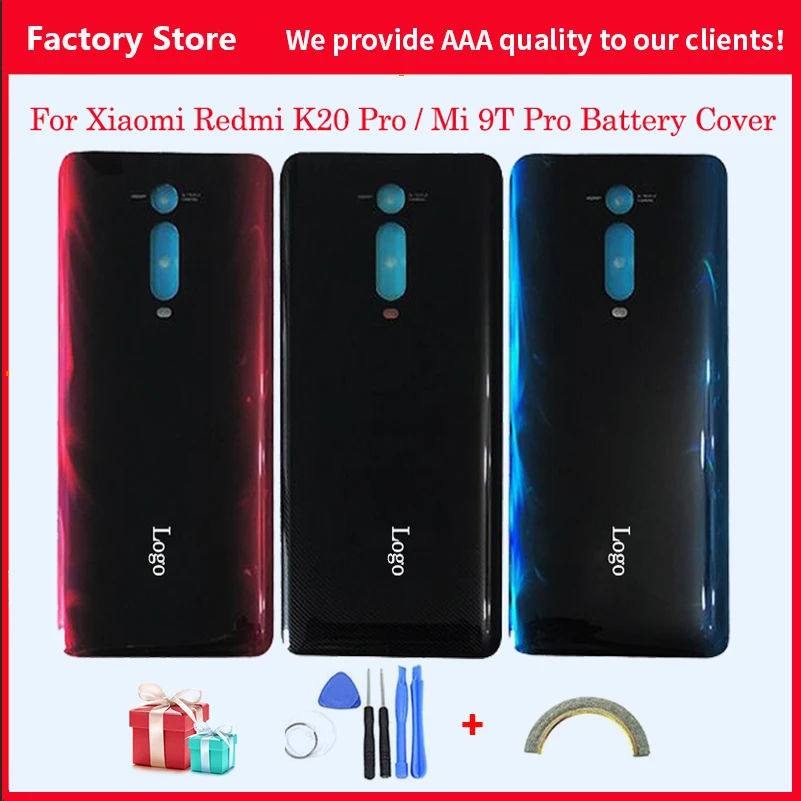 AAA For Xiaomi Redmi K20 Pro Back Battery Cover Mi 9T Pro Rear Glass Door Housing Case For RedMi K20 Pro Battery Cover Replace