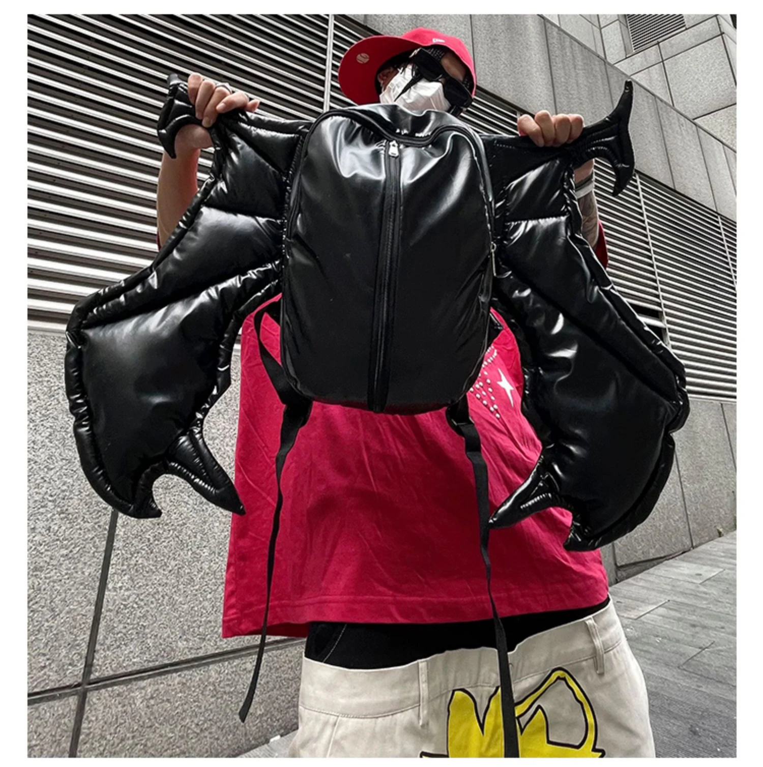 Women Backpack Bat Wing Backpack Punk Stylish Newest School Bag For Girls Bat Bag Angel Wings Backpack Cute Little Devil Package