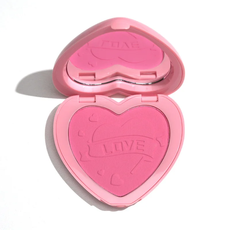 Heart Shaped Blush Wholesale Blusher Palette Natural Pink Cheek Waterproof Orange Powder Professional Blush Private Label