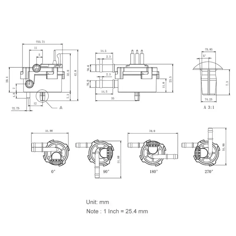 5-18V 6mm Hose Barb End Water flow Sensor 75-570ml/min 3% Err for Drinking Machine Hot Water Heater Coffee Machine