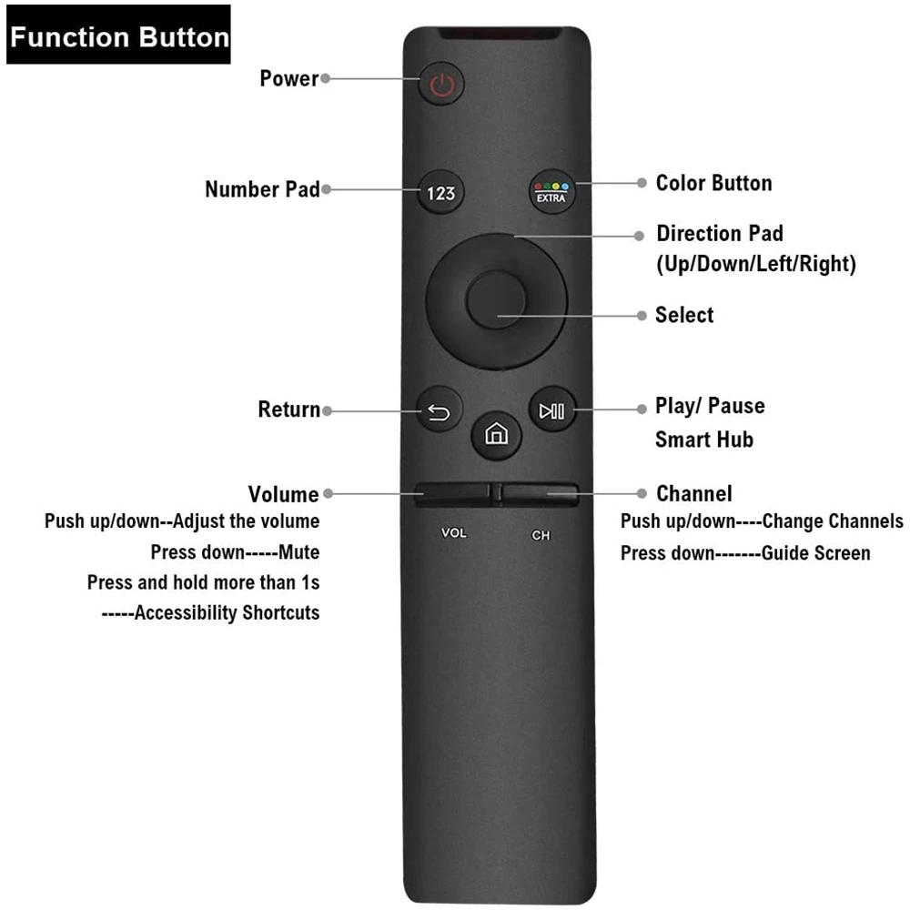 

BN59 01259B For Samsung Smart Digital TV BN5901259B Remote Control Replace UN40KU6290FXZA UN40KU6300 UN70KU630D UN70KU630DFXZA