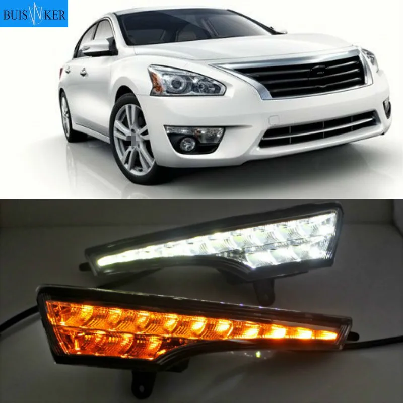 

LED Drl for Nissan Altima Teana 2013-2016 Daytime Running Light Front Bumper Driving Fog Lamp Daylight Headlight Turn Blink