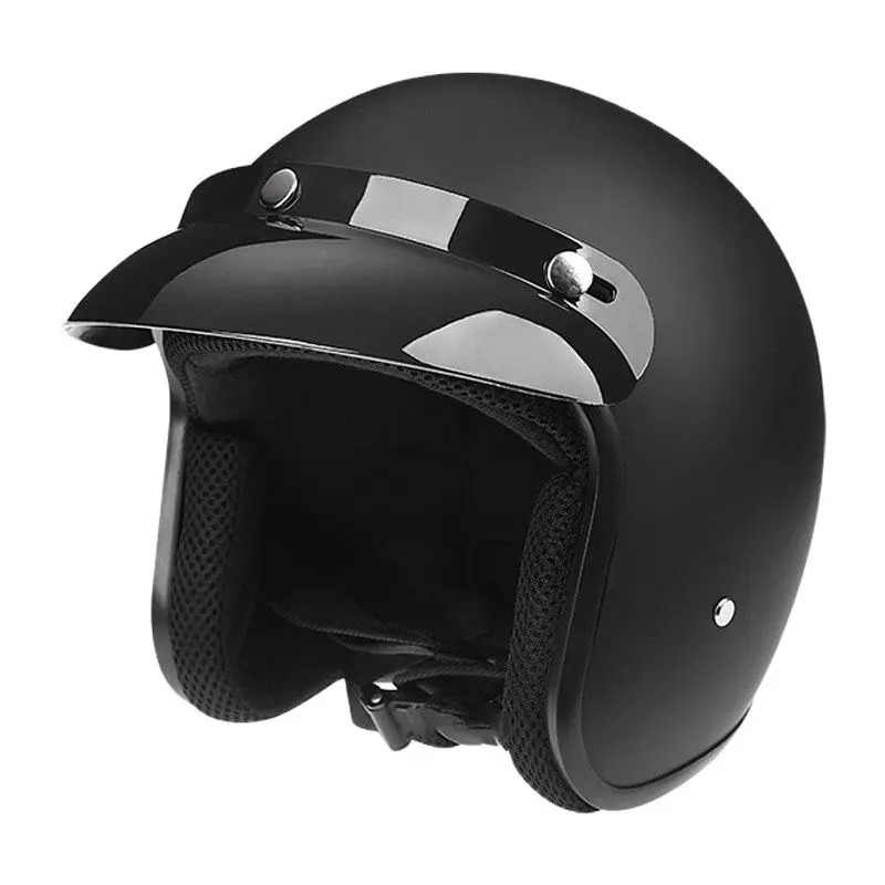 

Matte Black Vintage Motorcycle Helmet Jet Capacetes De Motociclista Vespa Cascos Para Moto Cafe Racer Open Face Shine Ce