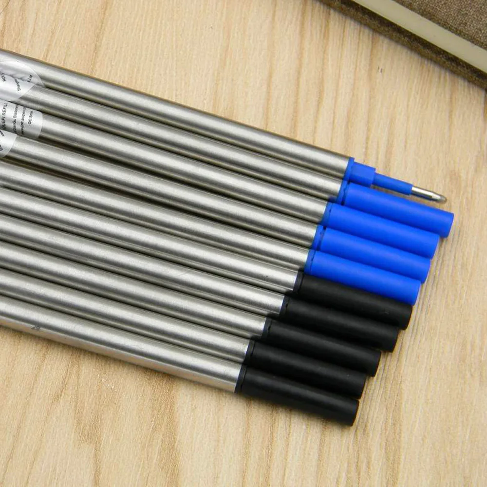 Jinhao-Recarga de Tinta Azul e Preta para Roller Ball Pen, Papelaria para a Suíça Signature, Caligrafia, Qualidade Superior, 10Pcs