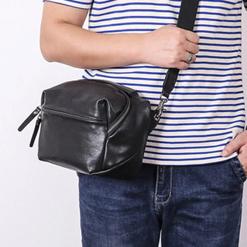 

Shoulder bag men's leather casual handbag messenger bag top layer cowhide trend personality men's bag