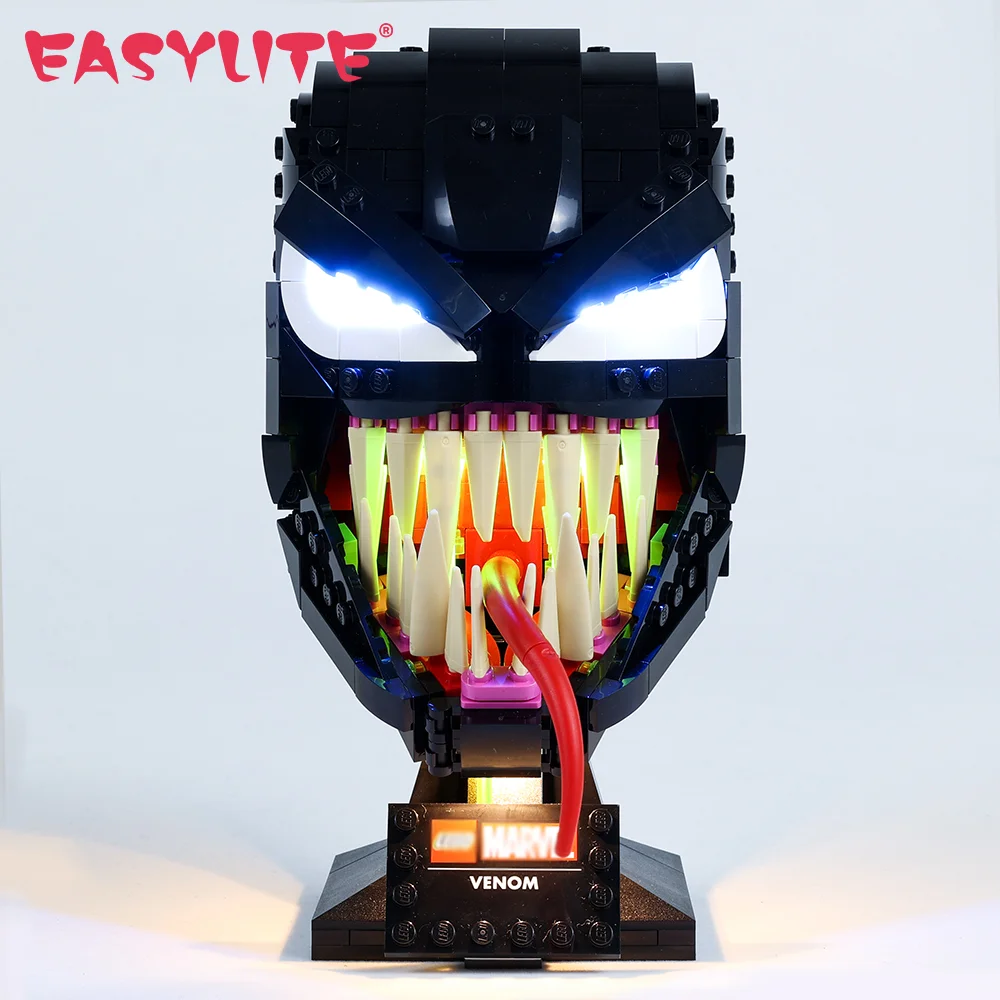 EASYLITE-Kit de luz LED para mascarilla Venom 76187, bloques de construcción coleccionables, Juguetes DIY, solo juego de iluminación, sin modelo