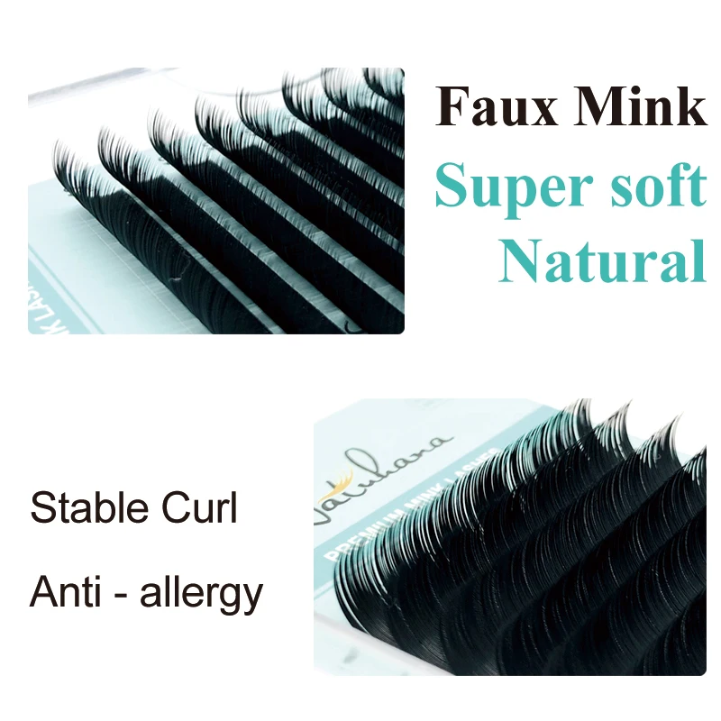 NATUHANA 16Lines Korean PBT Eyelash Extension Professional Individual BCD Curl  Silk Eye Lashes Faux False Mink Eyelashes Makeup