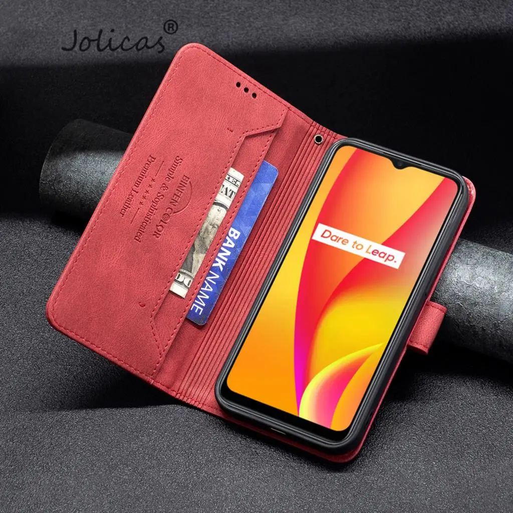 RFID Blocking Flip Phone Bag Cover For para OPPO Realme C15 Unicorn Fundas sFor Cove OPPO estuche Realme C12 C25 Wallet Cases