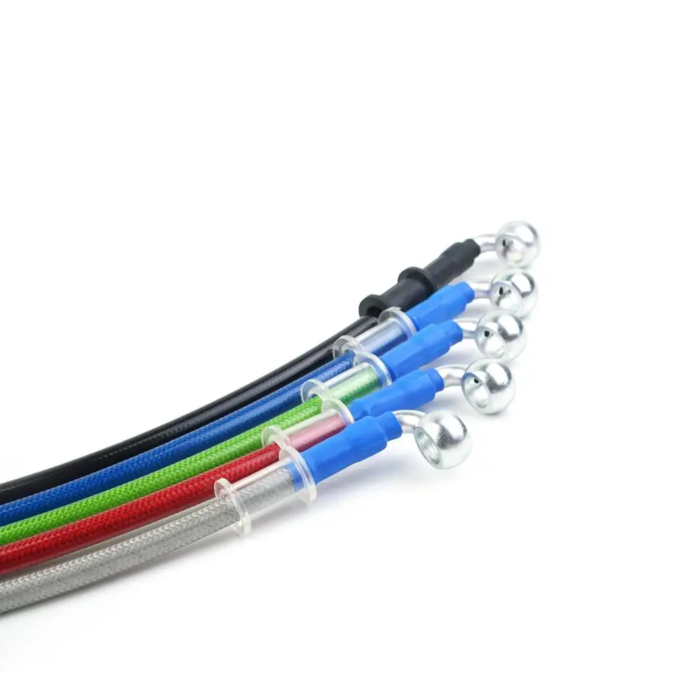28 90 degree Moto Braided Hose Reinforced Brake Oil Hose Line Pipe Tube For ATV Dirt Pit Racing Bike Motorcycle Hydraulic