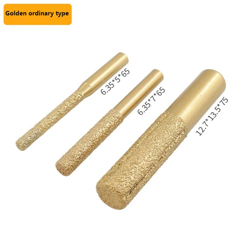 6.35มม.12.7มม.Brazed ตรงล้อเพชร Router Bit สำหรับหินอ่อนหินแกรนิตขอบโปรไฟล์/ตัด Router ไฟฟ้าหินแกรนิต