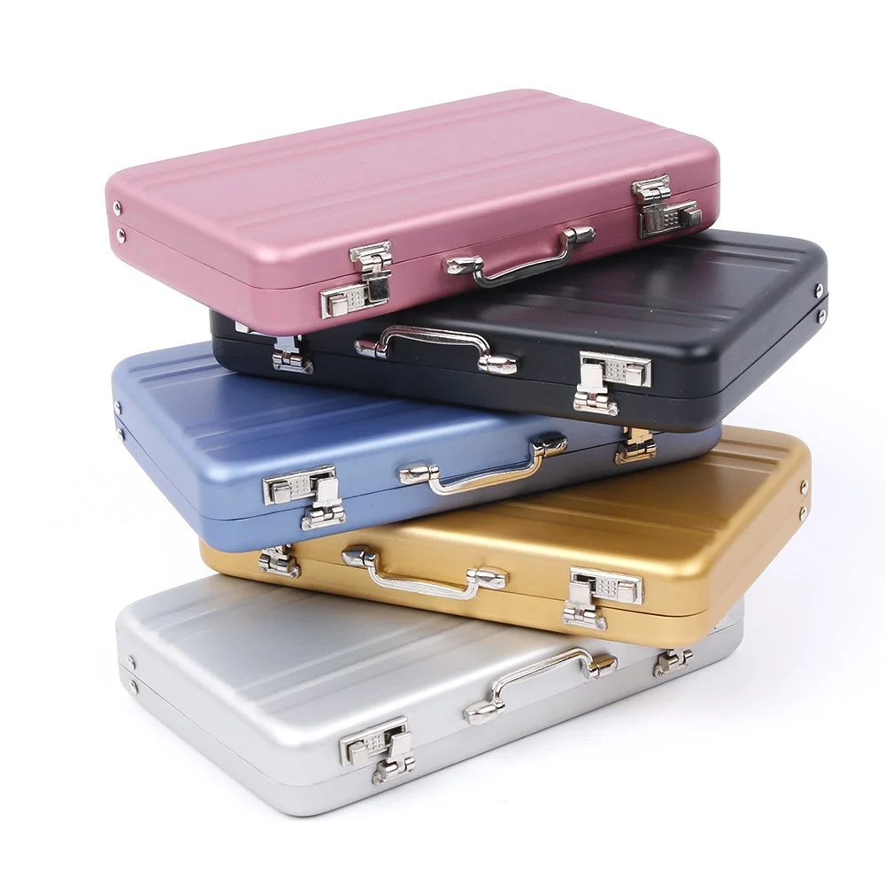 Aluminum Business ID Credit Card Holder Mini Mental Suitcase Business Bank Card Name Card Holder Box Case Organizer Brand