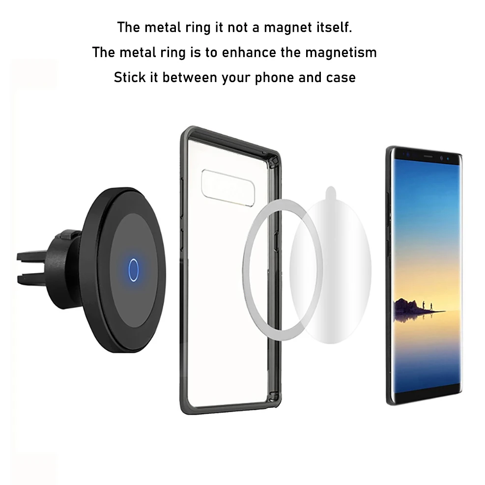 Magnetic Qi Wireless Car Charger Mount For iPhone 11Pro XS Max Xr 11 8Plus Samsung S20 S21 S10 S22 Car Phone hold Fast Charging