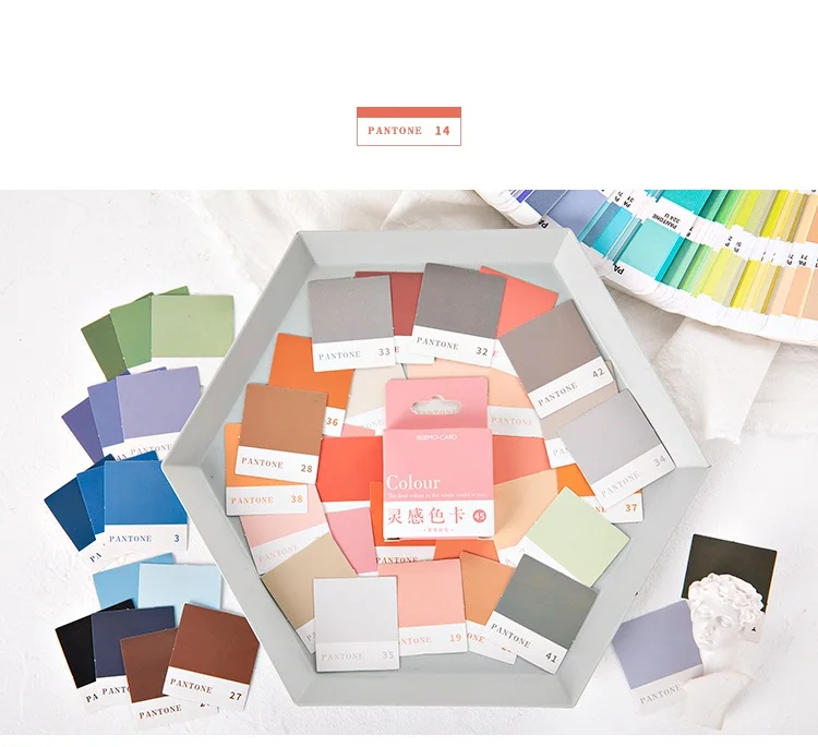 45pcs Pantone Stickers Set 44mm Mini Color Card Sticker Label Tag Decoration Seal Journal Diary Book School Student Gift A6398