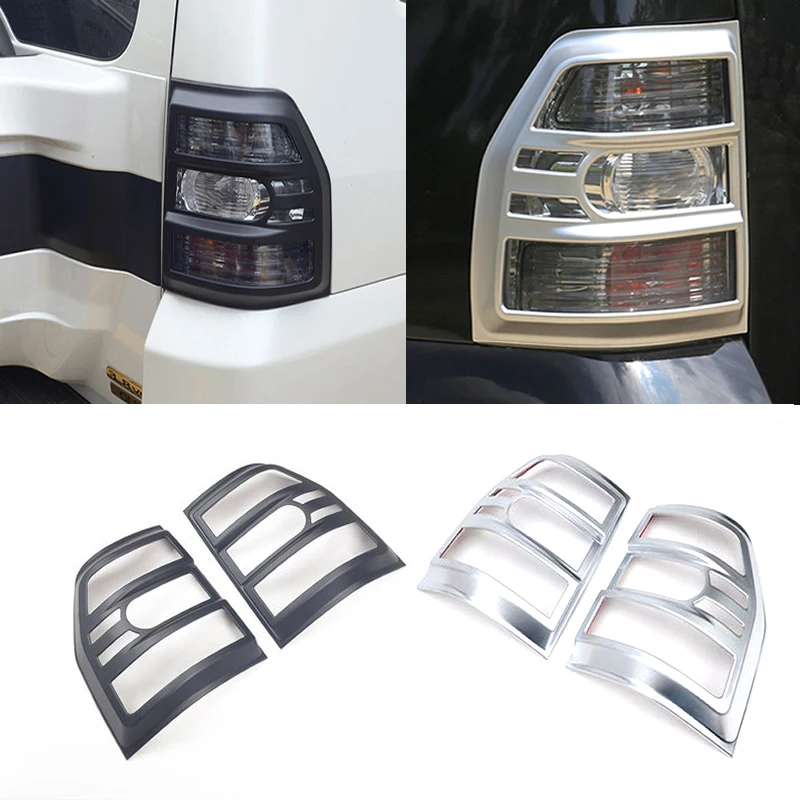 Black Silver matte Rear lamp Cover Fit For Mitsubishi Pajero V93/V97 2007-2020 Exterior Modification Taillight Trim Parts