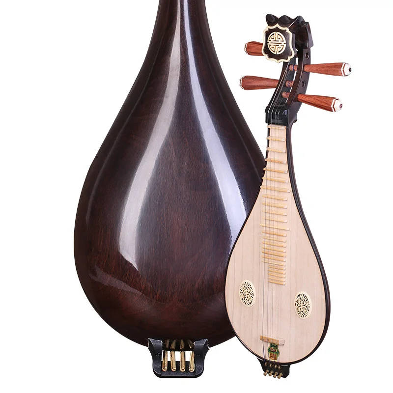 Dunhuang Brand Ironwood Liuqin 653 Ruyi head rosewood Pipa Examination Playing Folk Musical Instruments