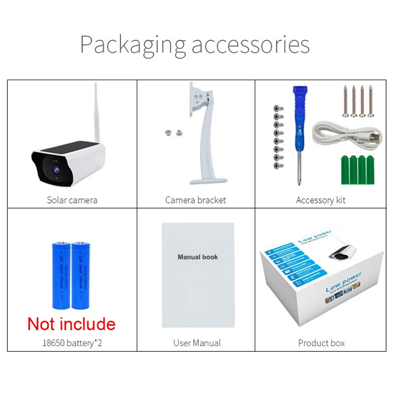 Solar Camera GARDLOOK 1080P Wifi Camera PIR 2MP HD Outdoor Indoor Wireless Home Security Alarm Solar Panel