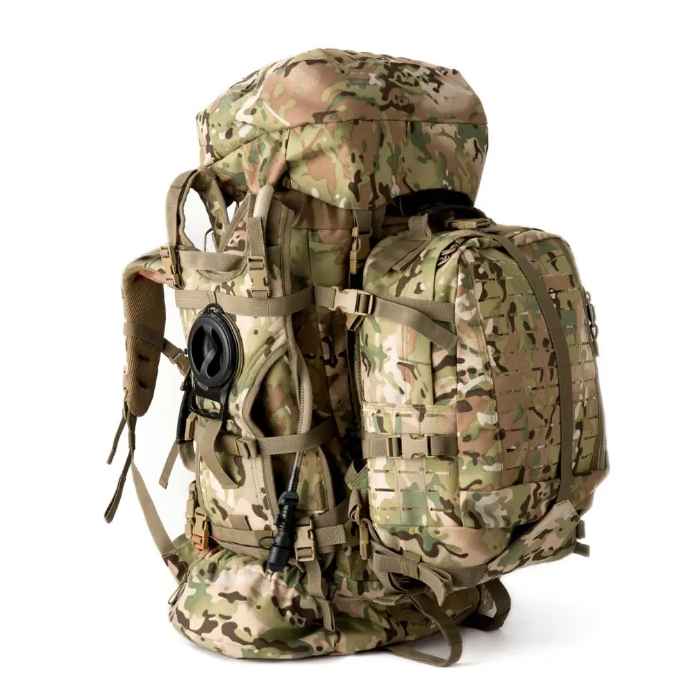 ILBE-mochila de asalto táctico militar grande, paquete de hidratación, correas de hombro y cinturón de cintura, Multicam