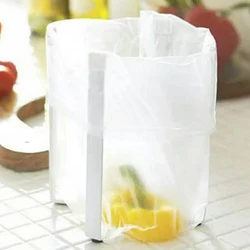 Folding Trash Rack Nordic Style Kitchen Multifunctional Debris Storage Office Desktop Trash Rack Hanging Plastic Bag Holder