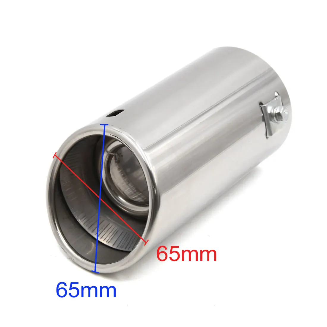 X AUTOHAUX Universal Stainless Steel Car Auto Rear Round Exhaust Pipe Tail Muffler Tip 14.5 x 5cm/5.7