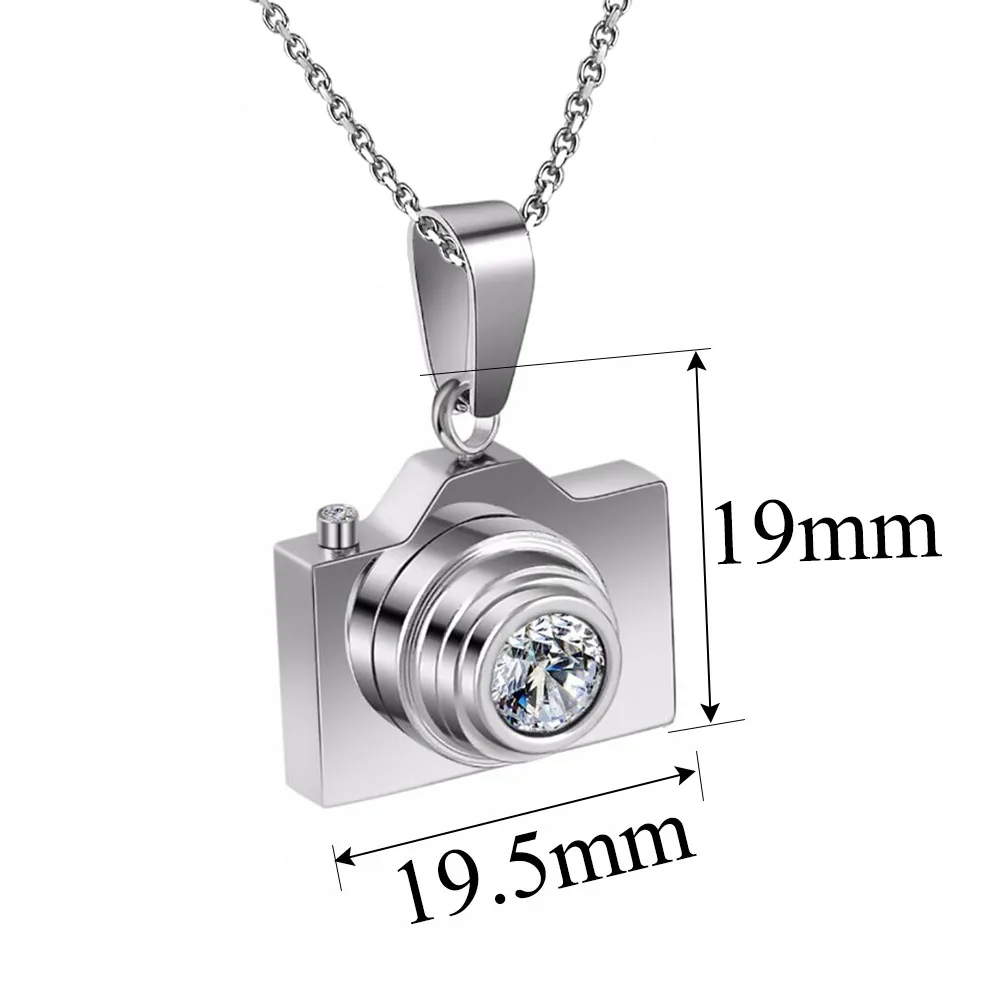 Stainless Steel Camera Pendants Black Gun  Tone Fashion Necklaces Jewelry for Men Women Dropship Wholesale