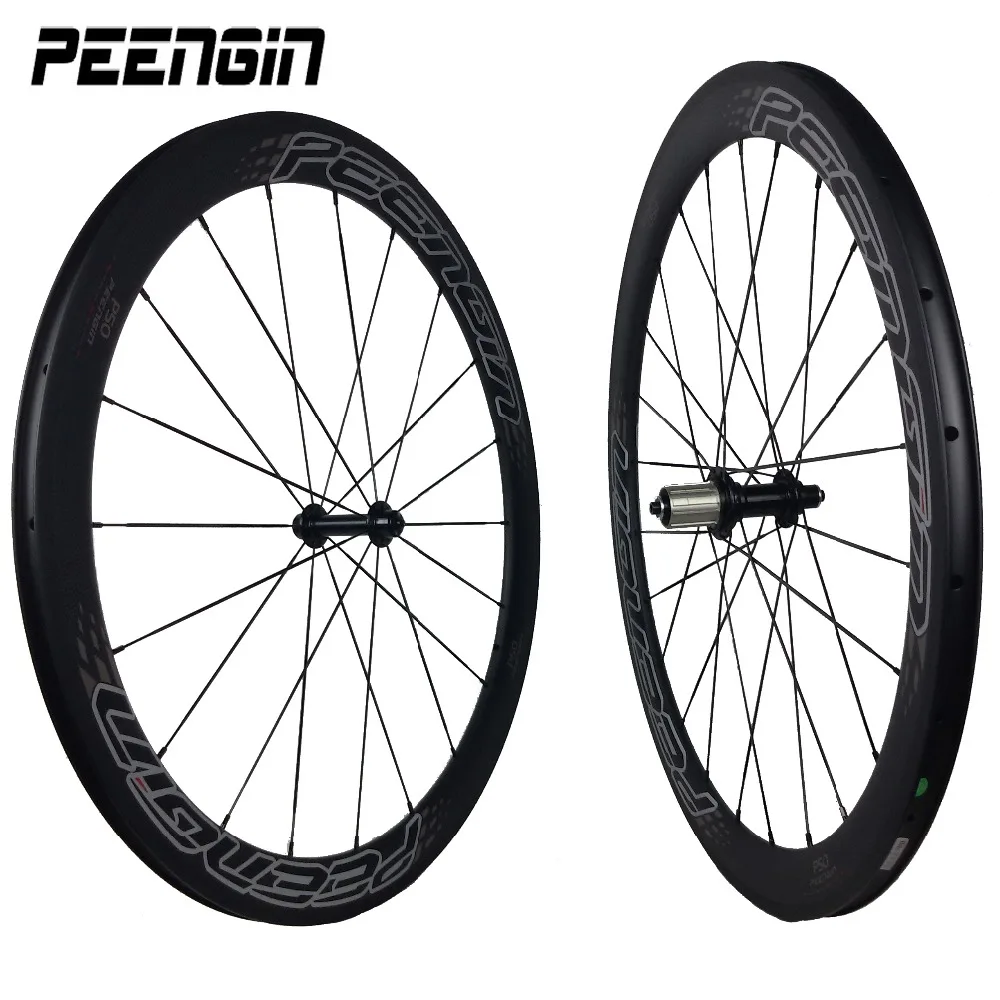 PEENIGN Carbon Tubular/Cincher/Tubeless Ride Wheelset 50mm 700C Road Bike Wheels 25mm Width Option Hub Spoke Ultra Light Newest