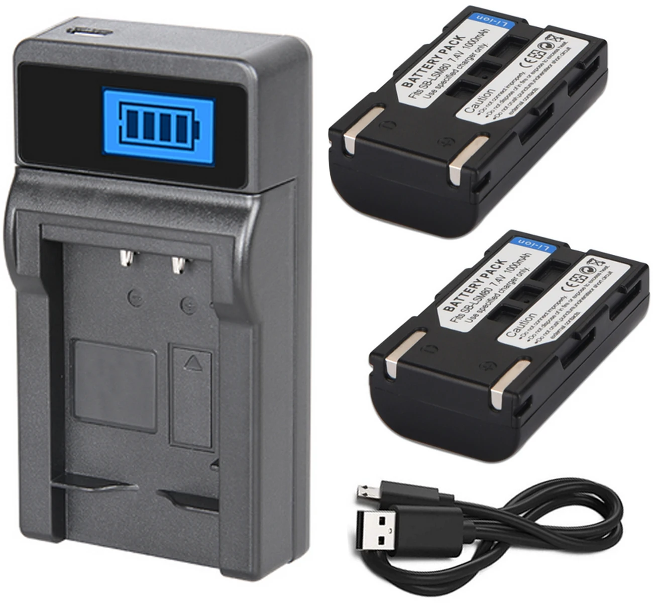 Battery + Charger for Samsung VP-DC161, VP-DC161W, VP-DC163, VP-DC165W, VP-D351, VP-D352, VP-D353, VP-D354, VP-D355 Camcorder