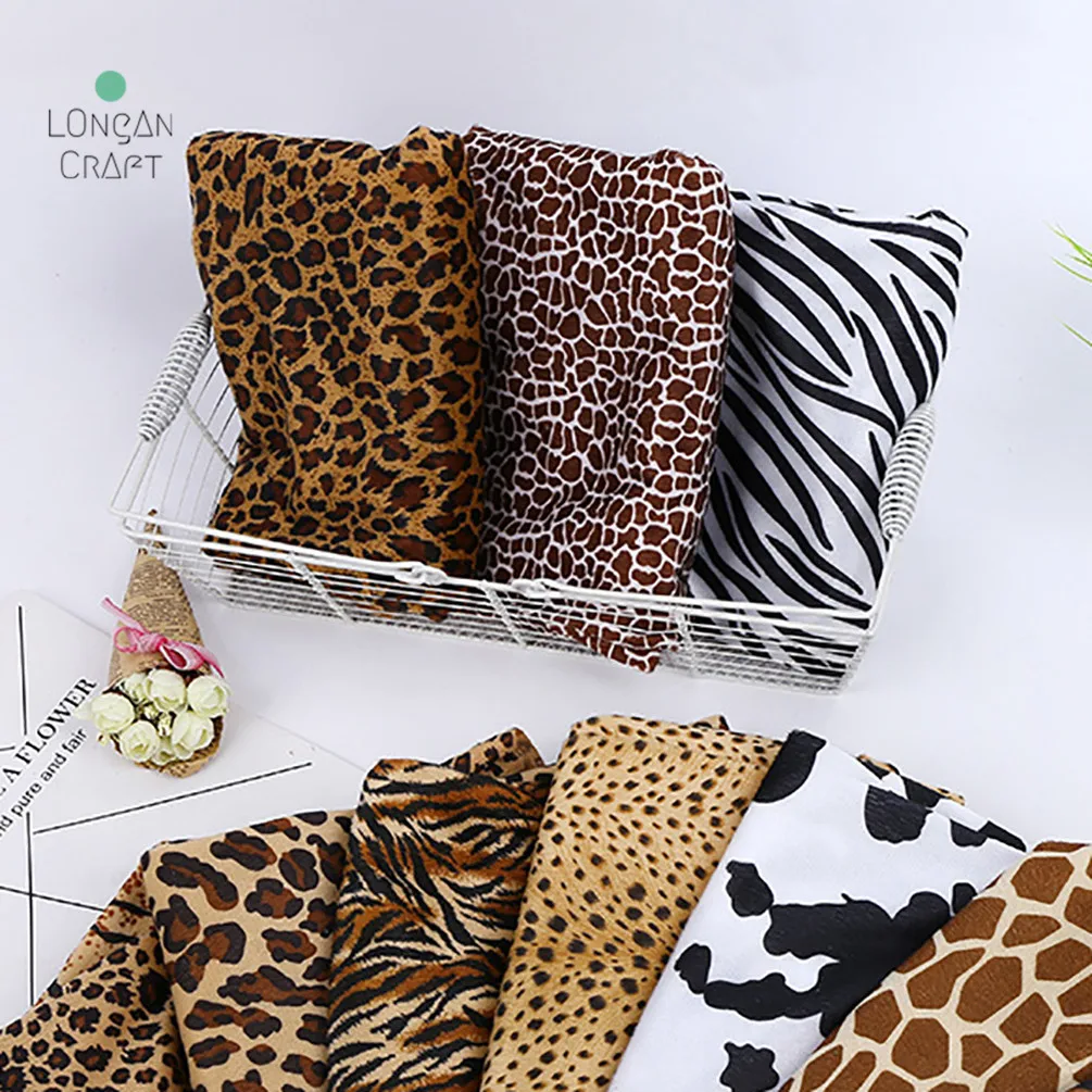 50cmX150cm Leopard Striped Zebra Pattern Cloth Animal Print Short Plush Fabric For DIY Garment Toy Pillow Decorative Fabrics