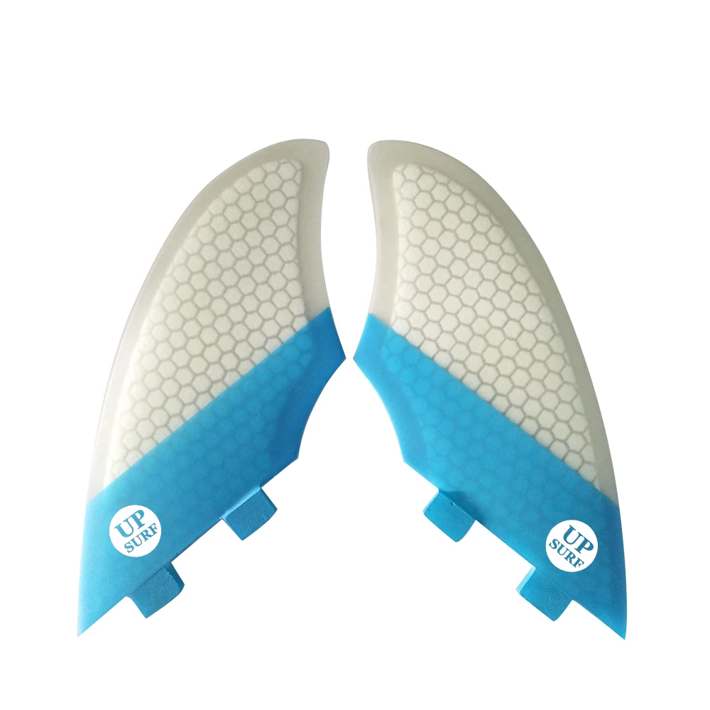 UP Surf-Clear Color Surf Fins, Double Tabs, Keel Fin Surfboard, Twin fin Set, 2Pcs per Set